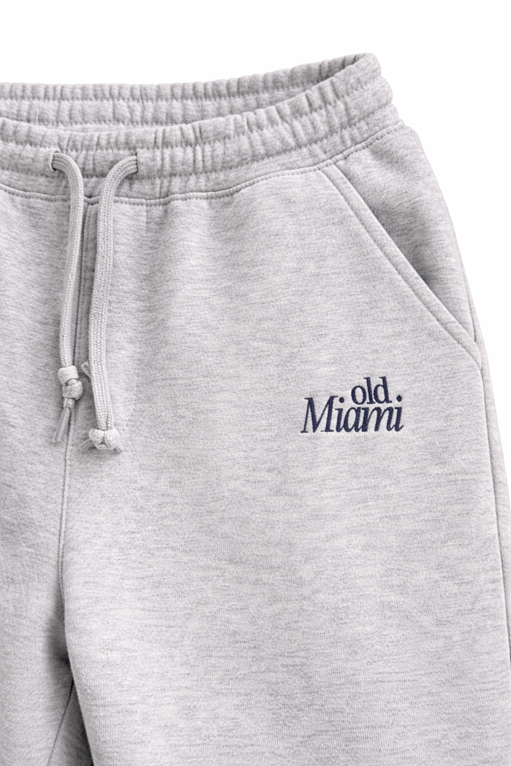 Old Miami Unisex Feather Grey Sweatpants with Navy Emboidery (Minimal Logo)