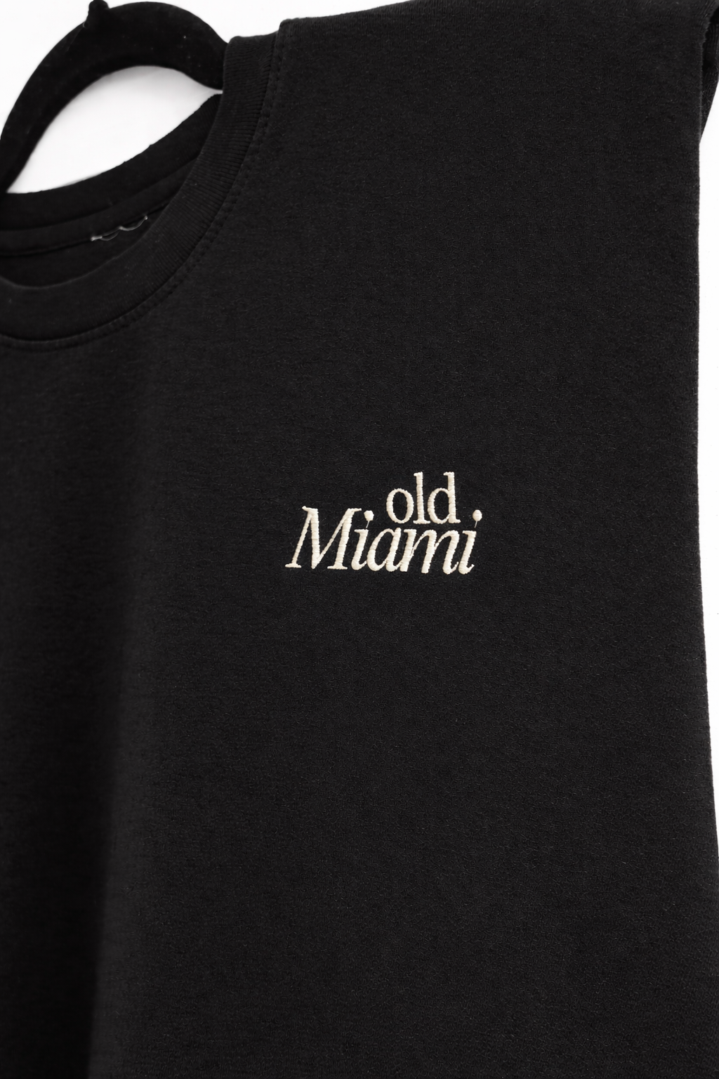 Old Miami Women’s Wide Shoulder Crop Tank - Black & Cream