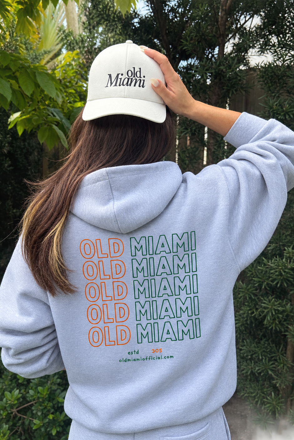 Old Miami Unisex Feather Grey Hoodie Canes Back to School
