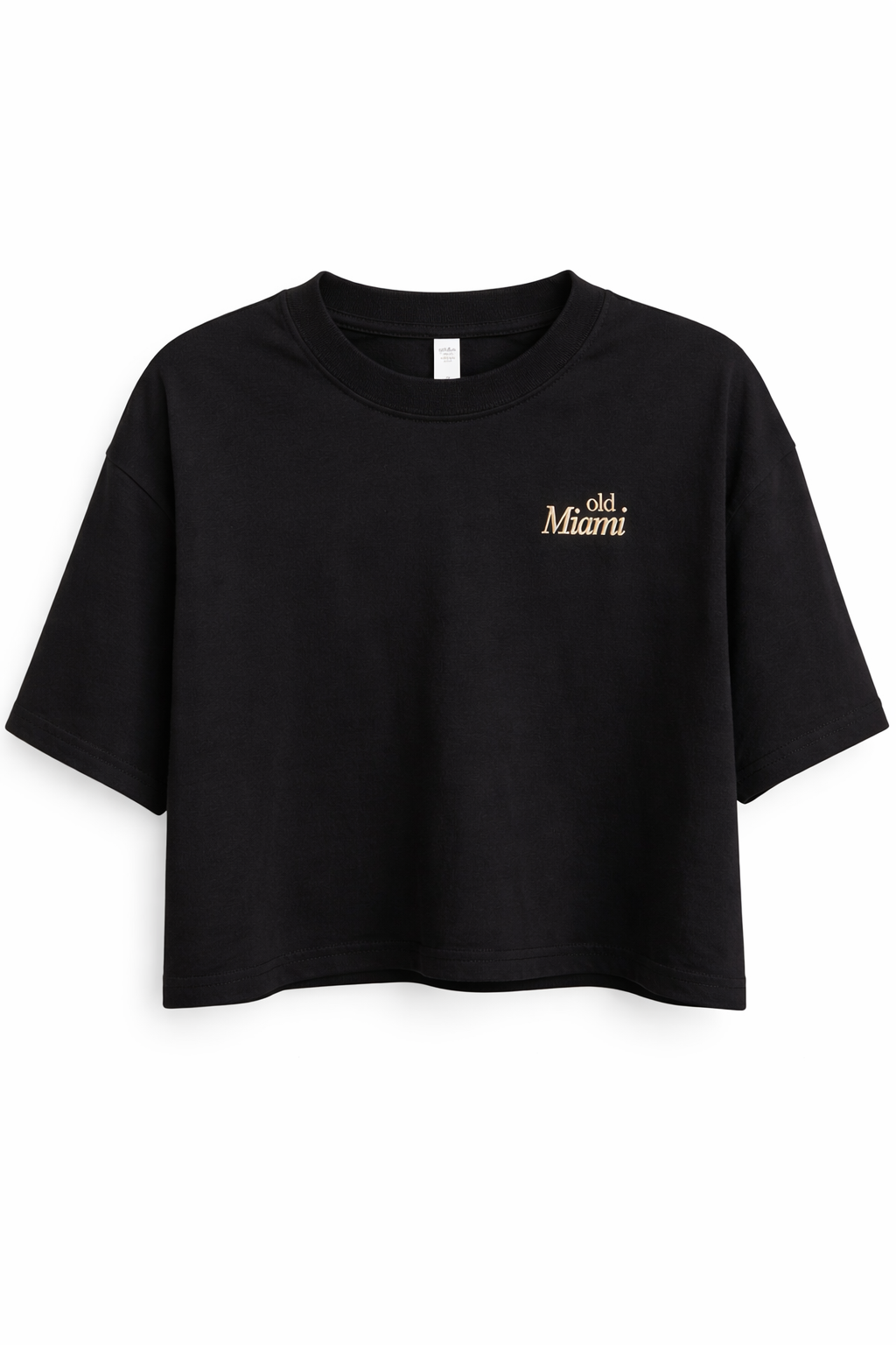 Old Miami Buttersoft Long Crop - Black with Cream Embroidery
