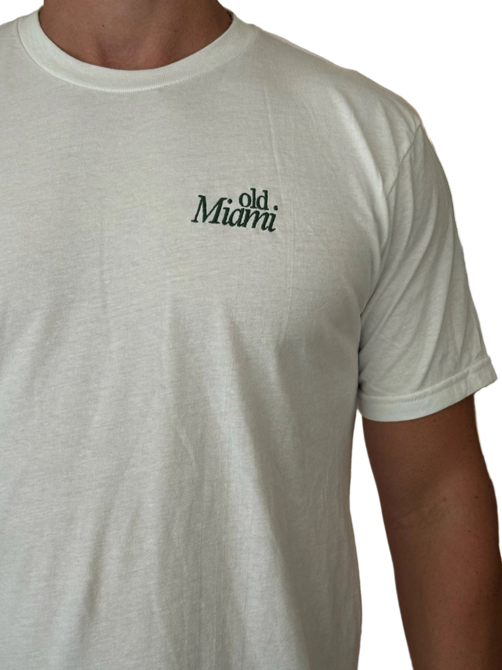 Old Miami Men’s Classic White & Country Club Green Embroidery Tee