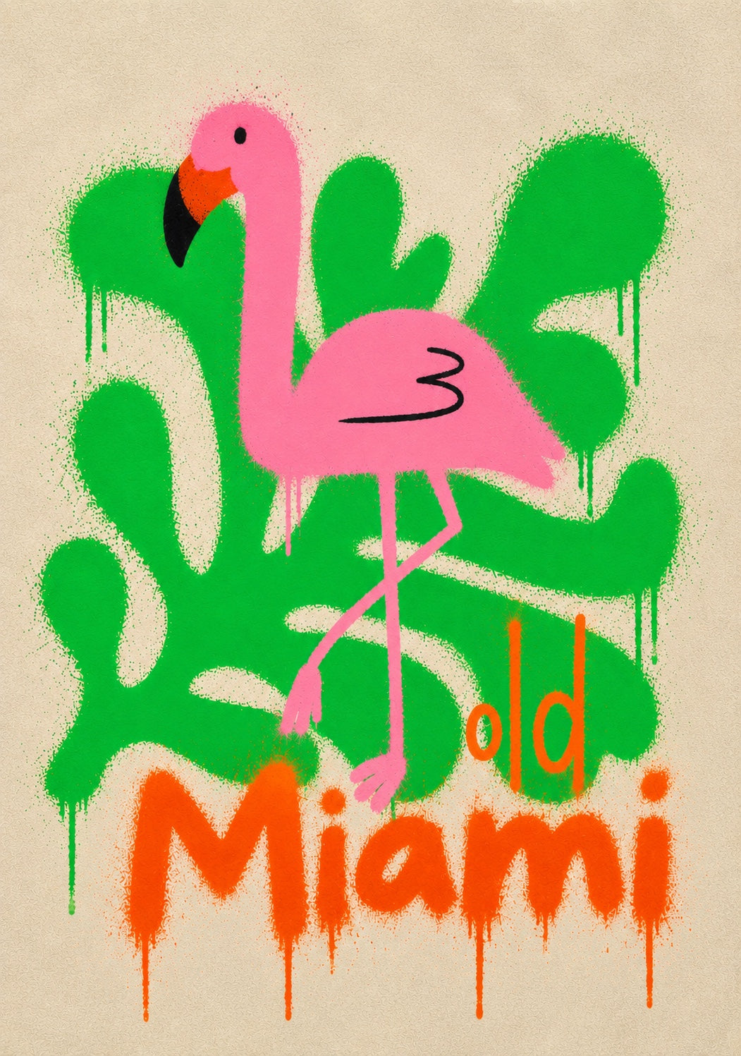 Limited Edition Old Miami Flamingo Drip Men’s Buttersoft Relaxed Hoodie (Pre Sale)