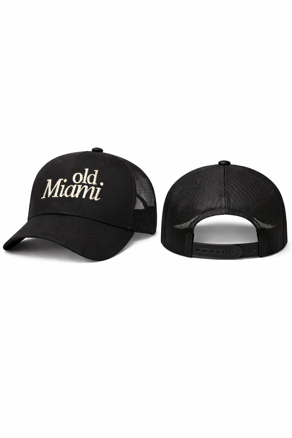 Old Miami Black Mesh Trucker