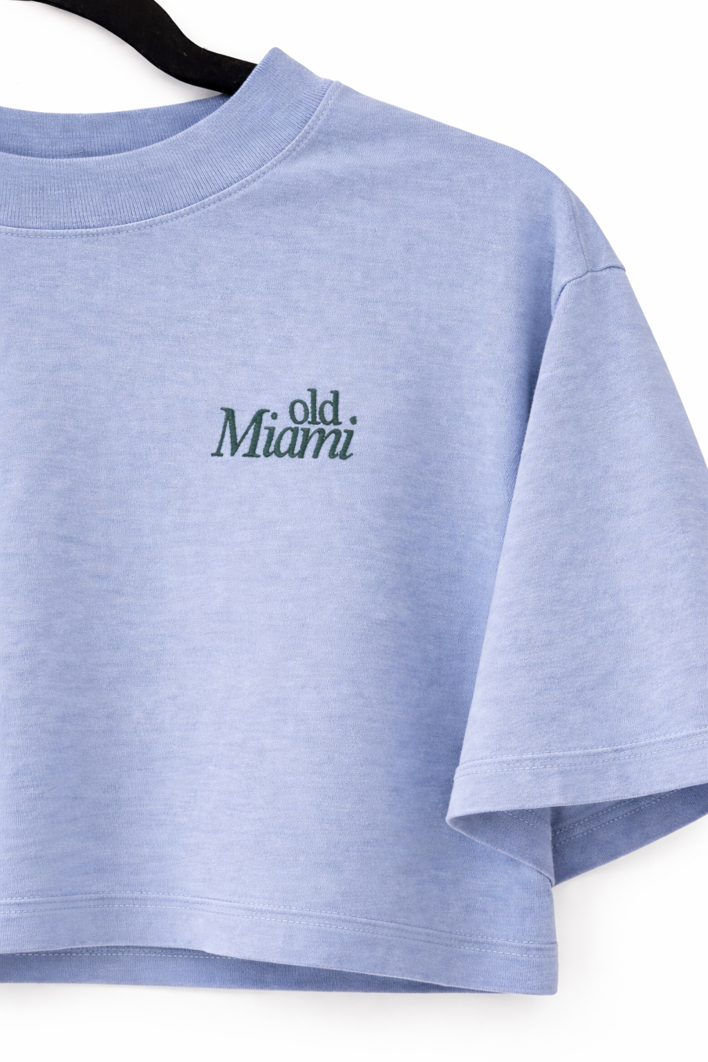 Old Miami Boxy Denim Washed & Country Club Green Women’s Crop Top