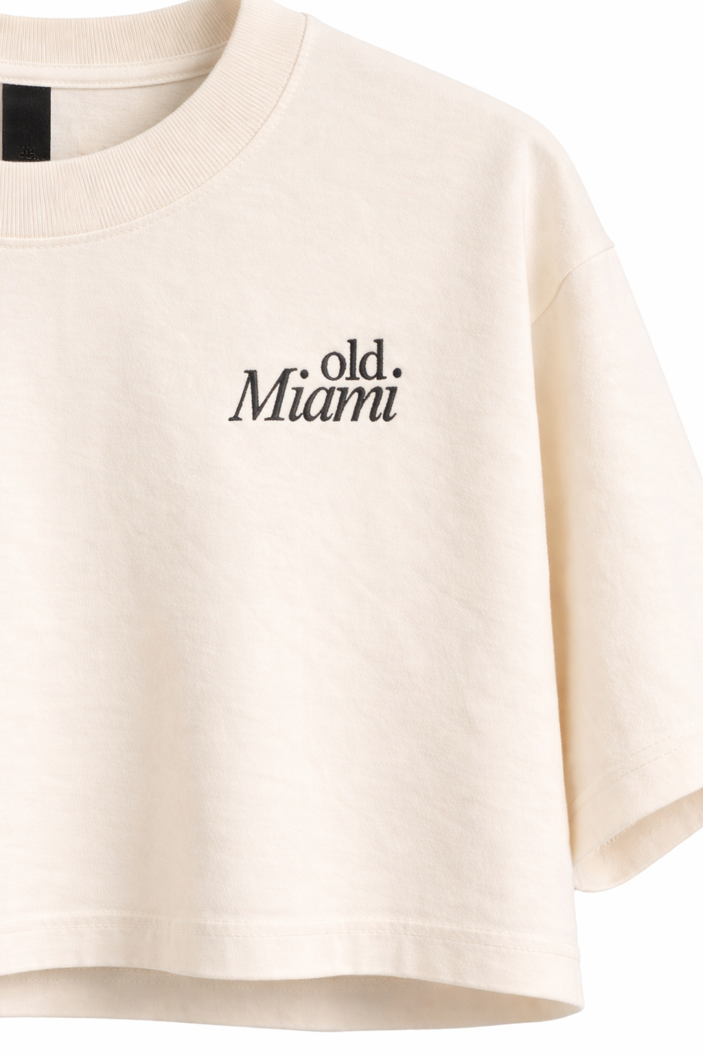 Old Miami Boxy Cream & Black Women’s Crop Top