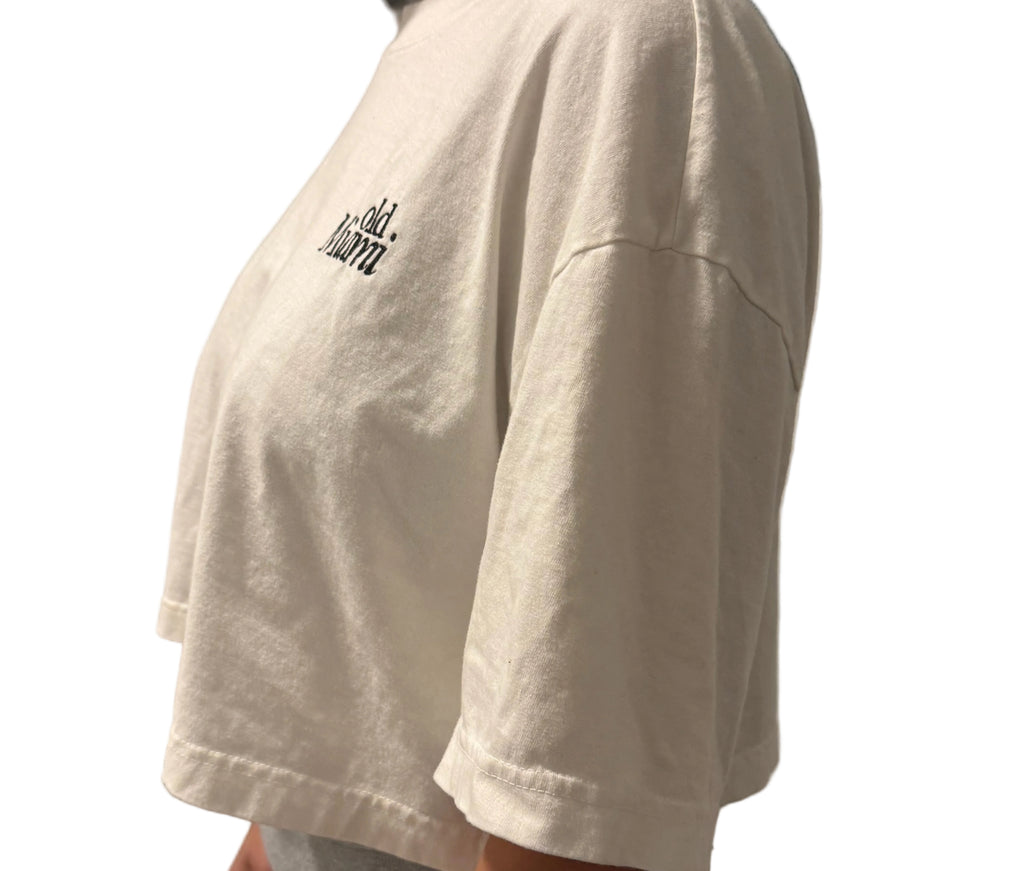 Old Miami Boxy Cream & Black Women’s Crop Top