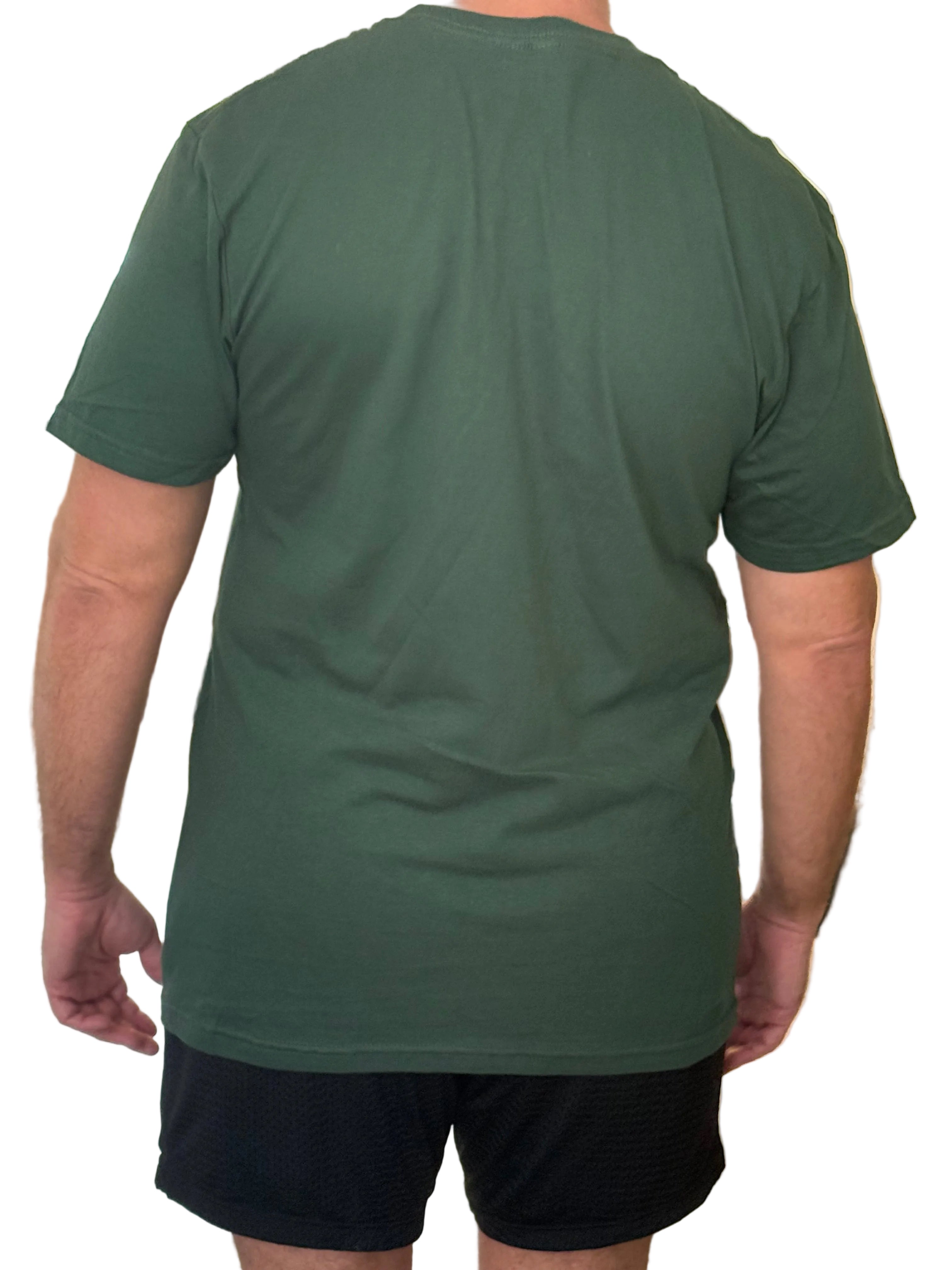 Old Miami Men’s Classic Hunter Green American Apparel Washed Tee with Cream Embroidery