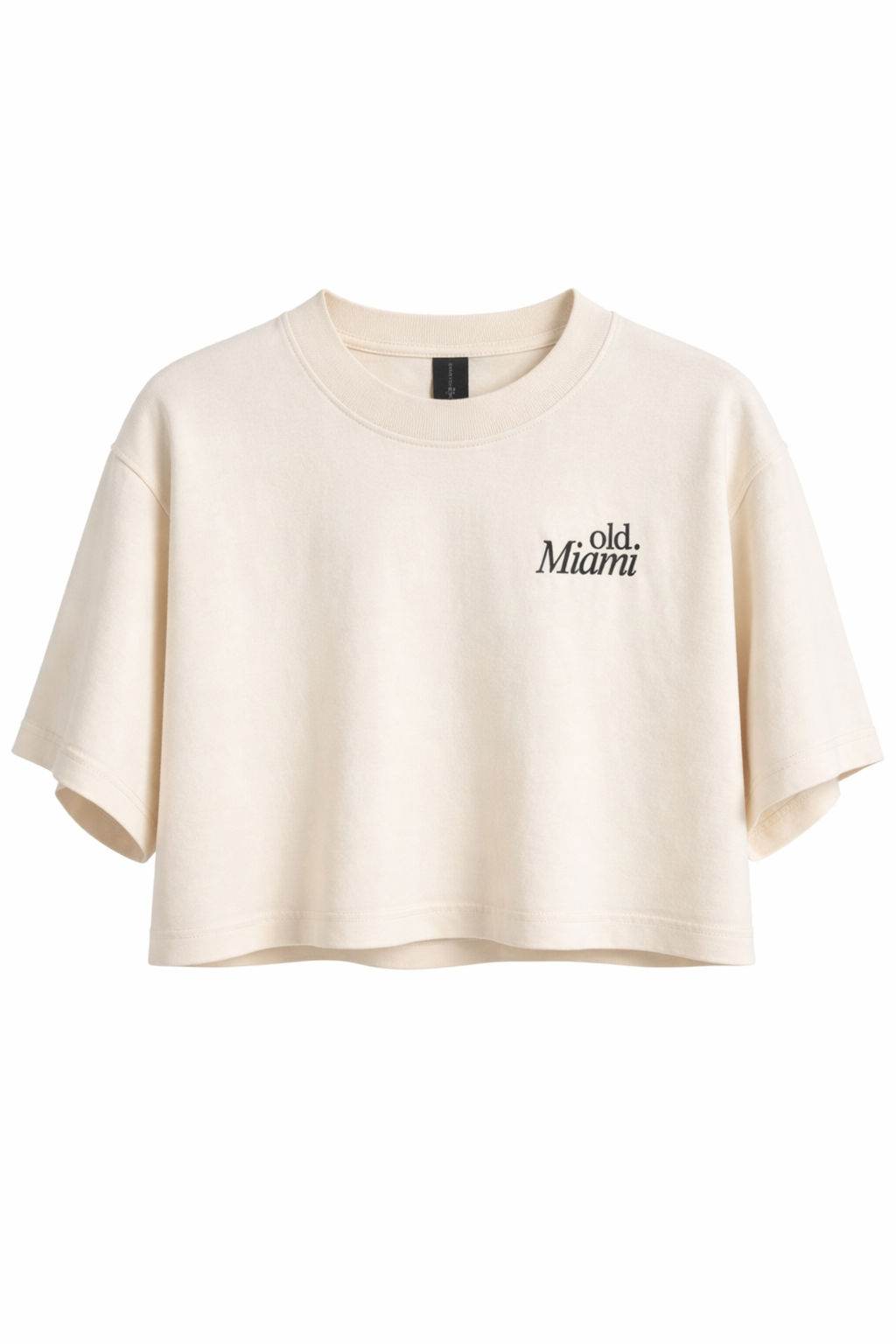 Old Miami Boxy Cream & Black Women’s Crop Top